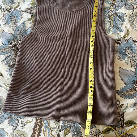 Abercrombie & Fitch Taupe Knit Ribbed Tank Top Women Size Extra Large - Picture 6 of 7